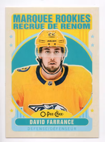 2021-22 O-Pee-Chee Retro #529 David Farrance (25-A7-PREDATORS)