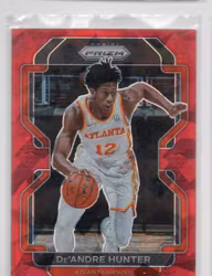 2021-22 Panini Prizm Prizms Red Ice #73 De'Andre Hunter (15-B5-NBAHAWKS)