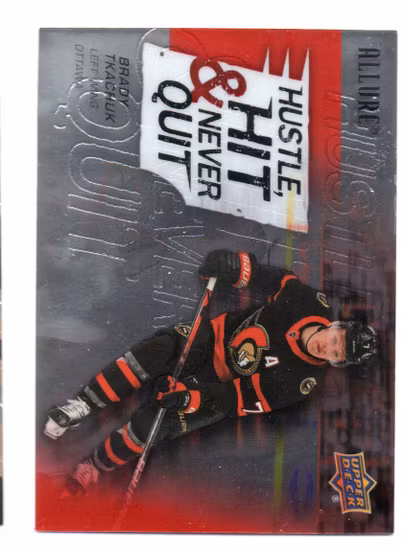 2021-22 Upper Deck Allure Hustle Hit and Never Quit #HH14 Brady Tkachuk (15-B2-SENATORS)
