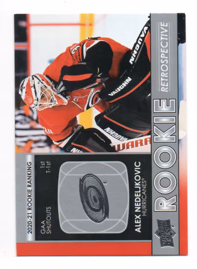2021-22 Upper Deck Rookie Retrospective #RR18 Alex Nedeljkovic (10-A14-HURRICANES)