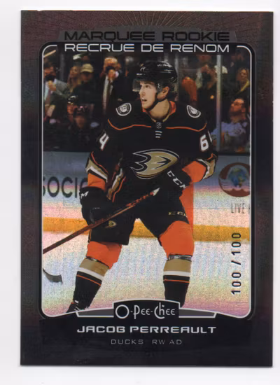 2022-23 O-Pee-Chee Rainbow Black #545 Jacob Perreault (50-A10-DUCKS)