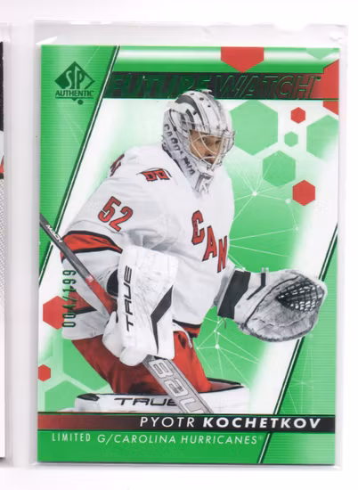 2022-23 SP Authentic Limited Green #119 Pyotr Kochetkov FW (100-A3-HURRICANES)