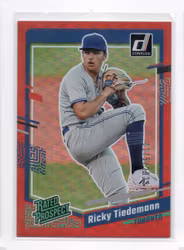 2023 Donruss Retro Variations Holo Red #249 Ricky Tiedemann (20-B9-MLBBLUEJAYS) (3)