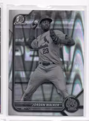 2022 Bowman Chrome Draft Black and White RayWave Refractors #BDC36 Jordan Walker (30-B3-MLBCARDINALS)