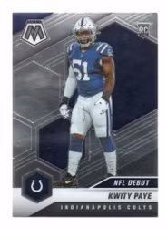 2021 Panini Mosaic #260 Kwity Paye DEB (10-B4-NFLCOLTS)