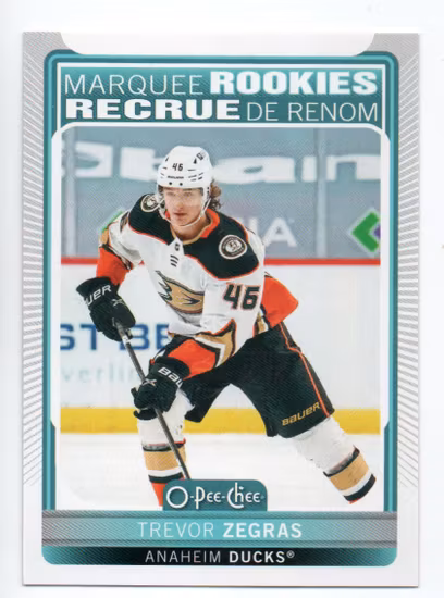 2021-22 O-Pee-Chee #535 Trevor Zegras RC (20-B3-DUCKS)
