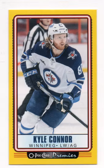 2021-22 O-Pee-Chee OPC Premier Tallboys Yellow #P18 Kyle Connor (12-B4-NHLJETS)