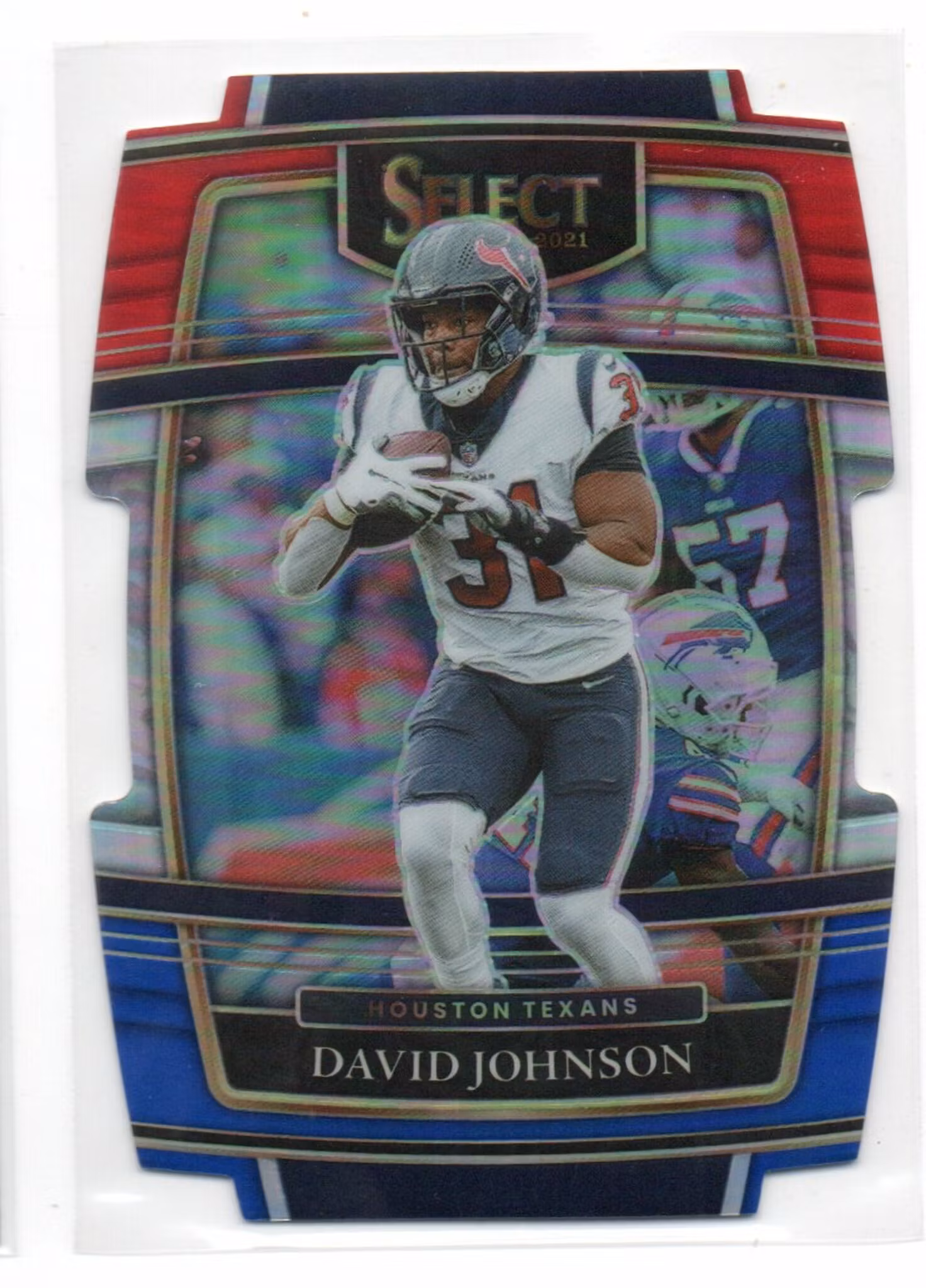 2021 Select Prizm Red and Blue Die Cut #15 David Johnson (20-C5-NFLTEXANS)