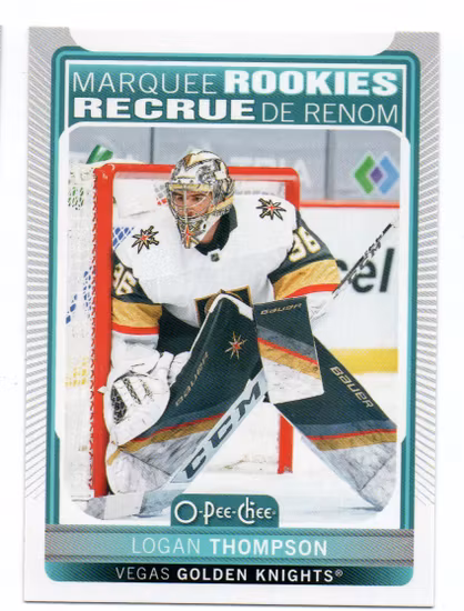 2021-22 O-Pee-Chee #538 Logan Thompson RC (15-B12-GOLDENKNIGHTS)
