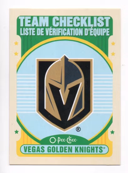 2021-22 O-Pee-Chee Retro #579 Vegas Golden Knights (10-B12-GOLDENKNIGHTS)