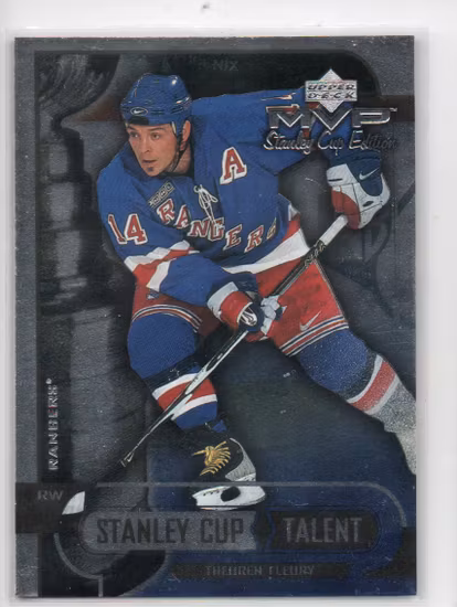 1999-00 Upper Deck MVP SC Edition Stanley Cup Talent #SC11 Theo Fleury (10-C4-RANGERS)