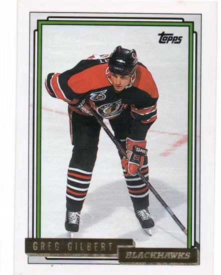 1992-93 Topps Gold #218 Greg Gilbert (10-C10-BLACKHAWKS)