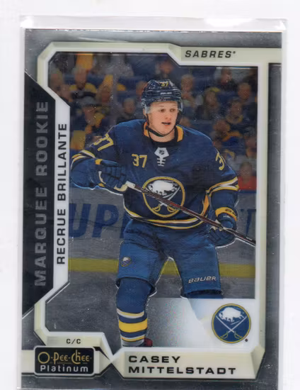 2018-19 O-Pee-Chee Platinum #190 Casey Mittelstadt RC (15-C8-SABRES)
