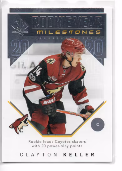 2018-19 SP Authentic Rookie Year Milestones #RYMCK Clayton Keller (10-C8-COYOTES)