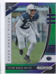 2020 Panini Prizm Draft Picks Autograph Prizms Purple and Green #159 Yetur Gross-Matos (20-C9-NFLPANTHERS)