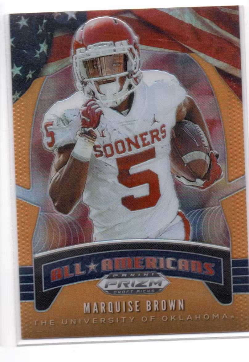 2020 Panini Prizm Draft Picks Prizms Neon Orange #30 Marquise Brown AA (15-C9-NFLCARDINALS)