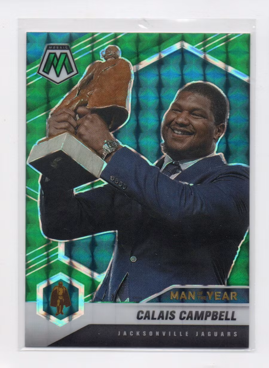 2021 Panini Mosaic Mosaic Green #270 Calais Campbell MOY (20-C4-NFLJAGUARS)