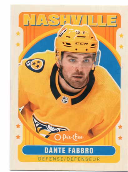 2021-22 O-Pee-Chee Retro #243 Dante Fabbro (10-C9-PREDATORS)