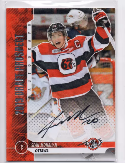 2012-13 ITG Draft Prospects Autographs #ASMON Sean Monahan (80-C7-FLAMES)