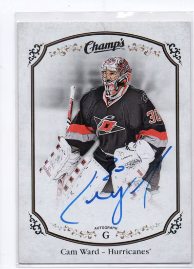 2015-16 Upper Deck Champ's Autographs #20 Cam Ward D (50-C7-HURRICANES)