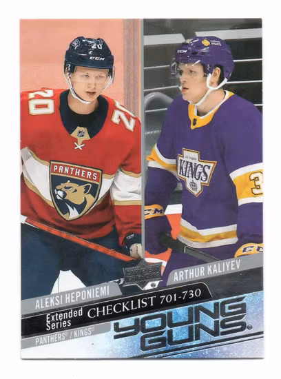 2020-21 Upper Deck #730 Aleksi Heponiemi Arthur Kaliyev YG CL (40-C14-NHLPANTHERS+NHLKINGS)
