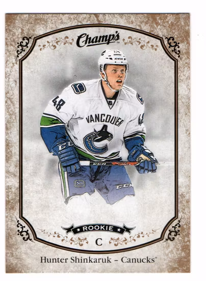 2015-16 Upper Deck Champ's Gold Variant Front #175 Hunter Shinkaruk (20-D2-CANUCKS)