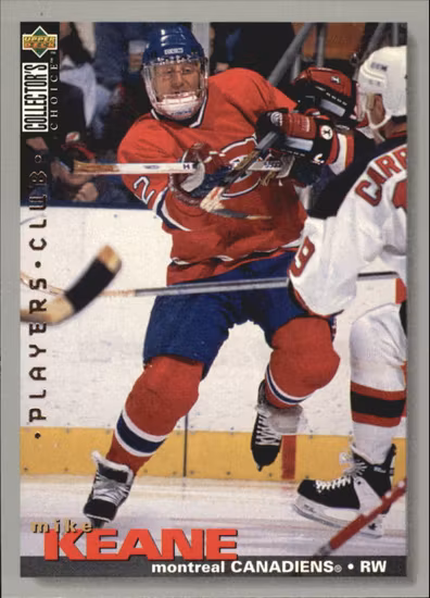 1995-96 Collector's Choice Player's Club #153 Mike Keane (10-Q1-CANADIENS)