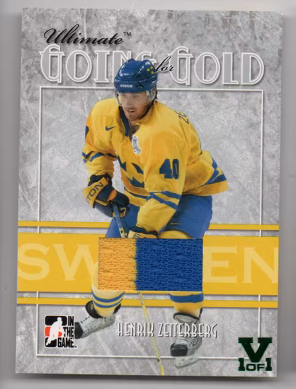 2006-07 ITG Ultimate Memorabilia Going For Gold Green Vault #10 Henrik Zetterberg (300-Q14-SWEDEN)