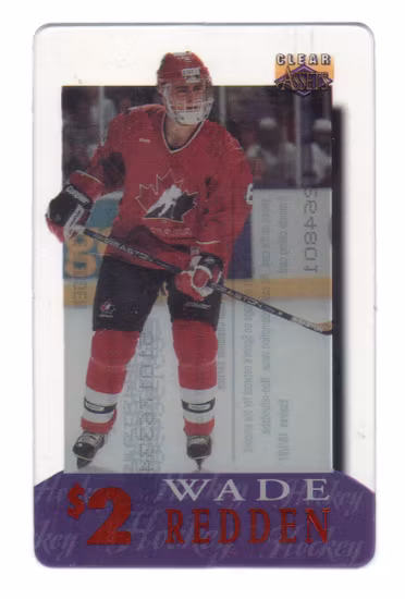 1996 Clear Assets Phone Cards $2 #5 Wade Redden (10-C13-CANADA)