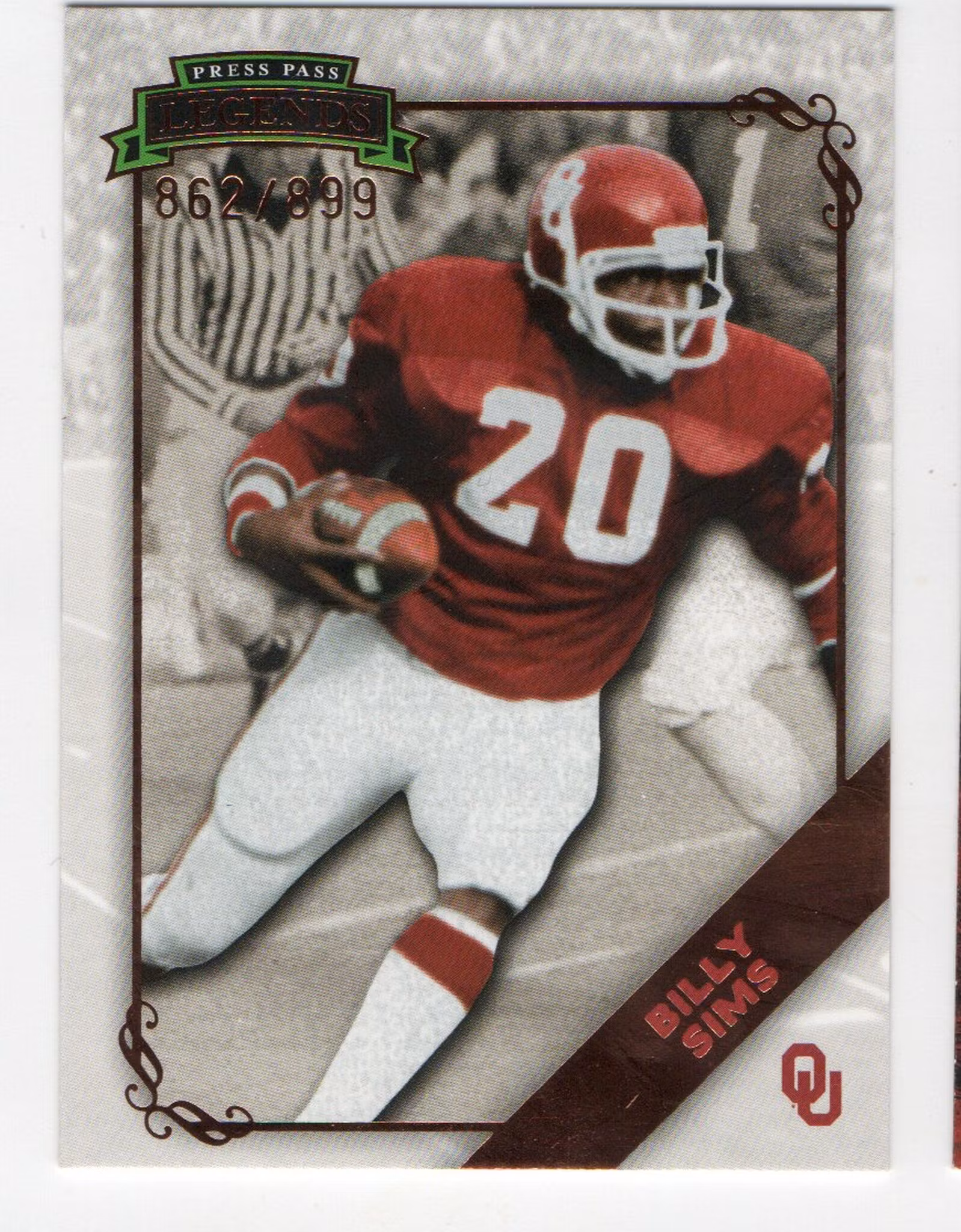 2009 Press Pass Legends #84 Billy Sims (15-Q11-NFLLIONS)