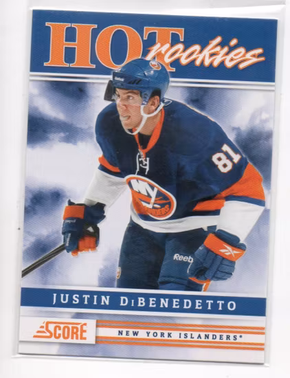 2011-12 Score #522 Justin DiBenedetto HR RC (10-C14-ISLANDERS)