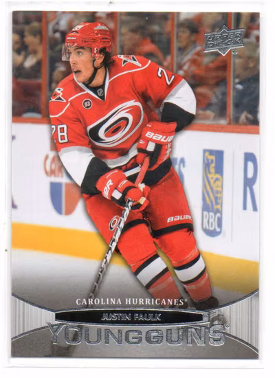 2011-12 Upper Deck #205 Justin Faulk YG RC (30-Q15-HURRICANES)