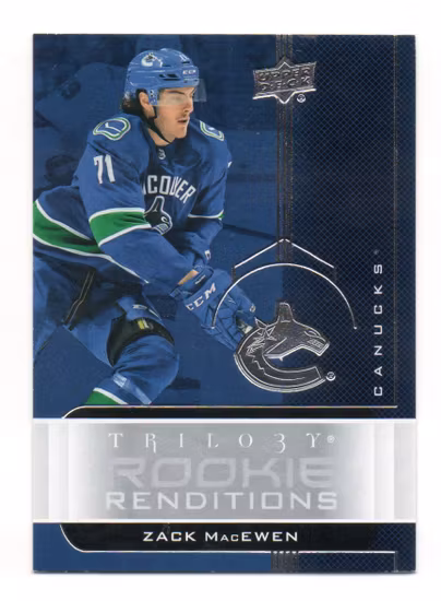 2019-20 Upper Deck Trilogy Rookie Renditions #RR23 Zack MacEwen (10-Q1-CANUCKS)