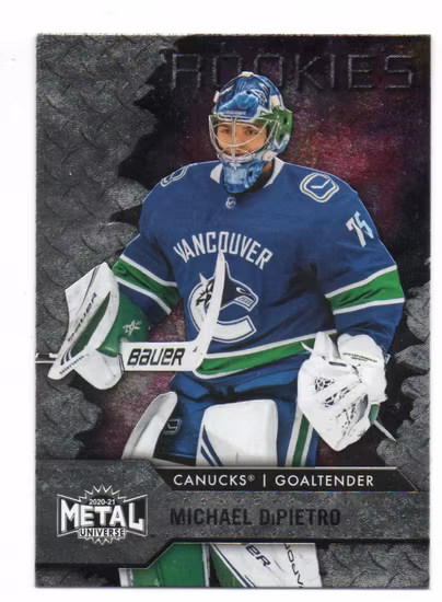 2020-21 Metal Universe #126 Michael DiPietro RC (15-Q1-CANUCKS)