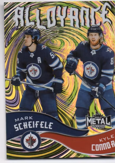 2020-21 Metal Universe Alloyance #AL10 Mark Scheifele Kyle Connor (12-C13-NHLJETS)