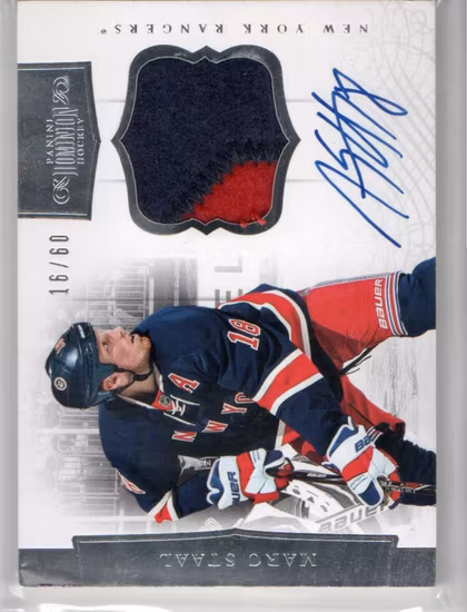 2011-12 Dominion Patches Autographs #61 Marc Staal (250-B1-RANGERS)