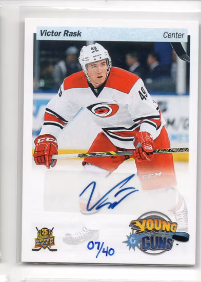 2014-15 Upper Deck 25th Anniversary Young Guns Autographs #PSVR Victor Rask Spring (100-B11-HURRICANES)