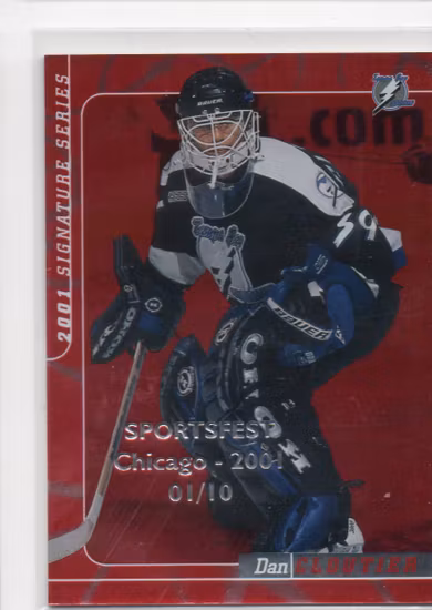 2000-01 BAP Signature Series Chicago Sun-Times Ruby #51 Dan Cloutier (80-B11-LIGHTNING)