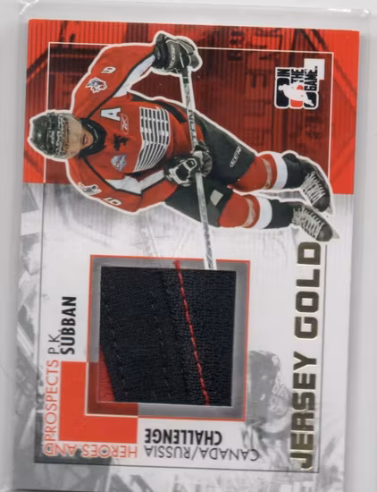 2010-11 ITG Heroes and Prospects Subway Series Jumbo Jerseys Gold #CRM33 P.K. Subban (80-P3-CANADIENS)