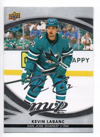2023-24 Upper Deck MVP Silver Script #70 Kevin Labanc (10-B1-SHARKS)