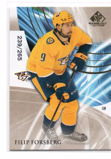 2020-21 SP Game Used Golden Burst #94 Filip Forsberg (30-B4-PREDATORS)