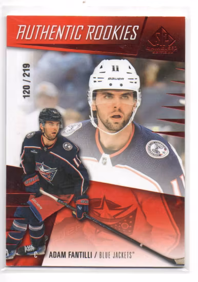 2023-24 SP Game Used Red #227 Adam Fantilli (60-B6-BLUEJACKETS)