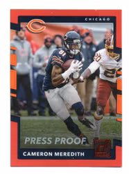 2017 Donruss Press Proofs Red #3 Cameron Meredith (20-R3-NFLBEARS)