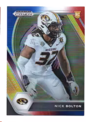 2021 Panini Prizm Draft Picks Prizms Red White and Blue #148 Nick Bolton (15-R3-NFLCHIEFS)