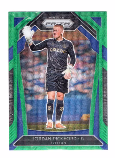 2020-21 Panini Prizm English Premier League Prizms Green Wave #106 Jordan Pickford (30-D3-EVERTON)