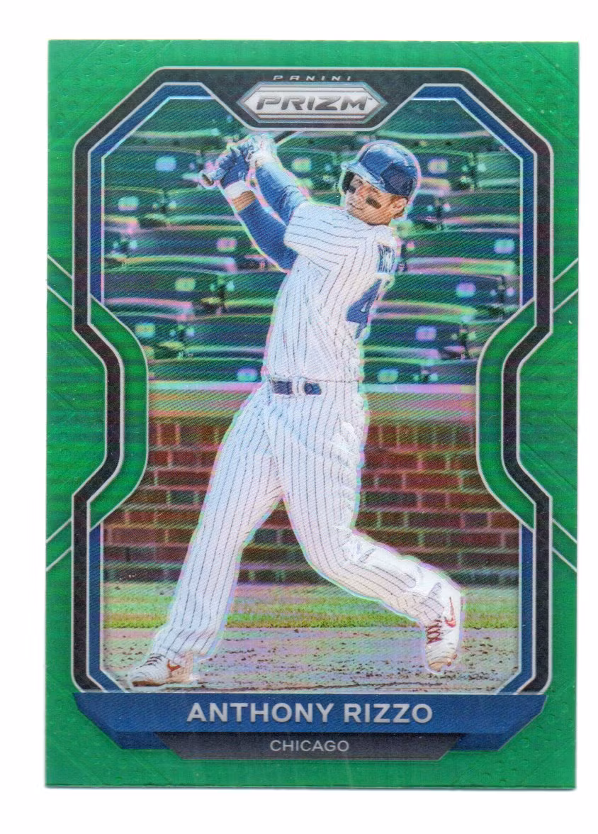2021 Panini Prizm Prizms Green #28 Anthony Rizzo (20-P15-MLBCUBS)