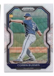 2021 Panini Prizm Prizms White Wave #128 Corbin Burnes (15-R2-MLBBREWERS)