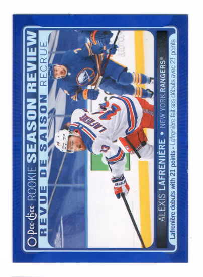 2021-22 O-Pee-Chee Blue #548 Alexis Lafreniere (12-C15-RANGERS)
