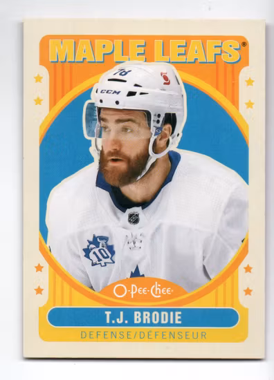 2021-22 O-Pee-Chee Retro #350 T.J. Brodie (10-C8-MAPLELEAFS)