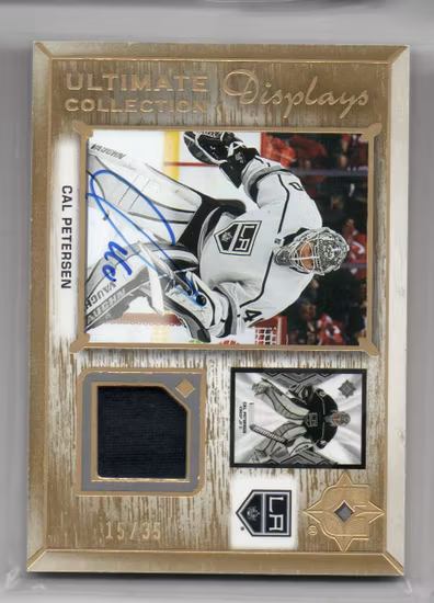 2021-22 Ultimate Collection Ultimate Display Jersey Autographs Patch #UDACP Cal Petersen (300-C1-NHLKINGS)